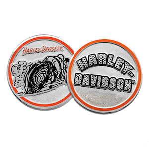 Harley Davidson Pins: sa8013554 Harley HD COIN DOODLE RIDER 1.75`` sa8013554 sa8013554