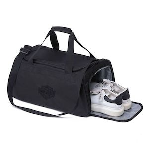 ath90331-blk Harley Harley-Davidson Crinkle Bar & Shield Nylon Duffel Bag w/&hellip;