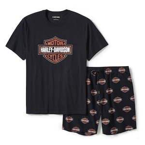 Harley 96473-25VM MEN'S BAR & SHIELD PRINT PAJAMA SHORTS SET
