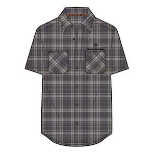 Harley MEN'S H-D® TECH COOLMAX® PLAID SHORT SLEEVE SHIRT - PLAID - GHOST GRAY &hellip;