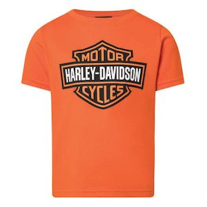 Baby And Kids: BRV1582 HD KIDS TEE Bar and Shield ORANGE 100% COTTON FITS SIZE brv1582