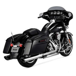 V16763 CHROME TWIN SLASH SLIP-ON MUFFLERS FOR 95-16 TOURING