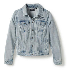 Harley 96465-25VW WOMEN ROSE & THORN BLING DENIM JACKET