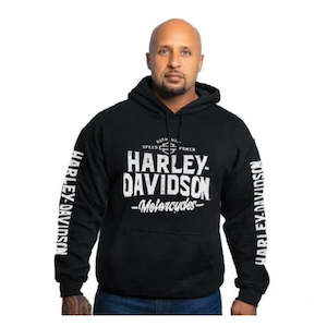 Auckland Harley Dealer Tees Hoodies And Gifts: BRVA9233 HD MENS HOODIE BRAWN BLK/WHT KIWI ON BK brva9233