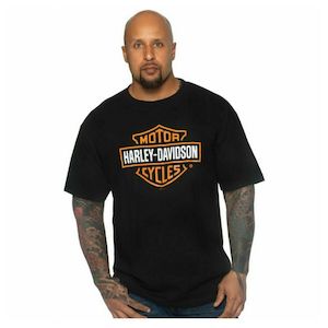 BRV0914 HD TEE MENS Bar and Shield ON BLACK S/S 100% COTTON brv0914