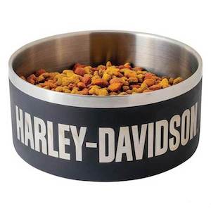 Harley Pets: hdx-90203 Harley Harley-Davidson Double-Wall Stainless Steel Insulated Pet Bowl - Large - Black hdx-90203