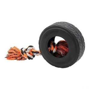 Harley Pets: hdx-90208 Harley Harley-Davidson Rubber Tire w/ Knotted Cotton Rope Handle Dog Toy - Large hdx-90208