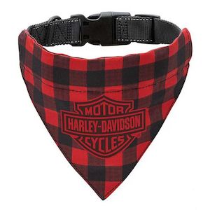 hdx-90210 Harley HD PET BANDANA PLAID BLK/RED SM/MED hdx-90210 hdx-90210