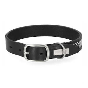 Harley Pets: mw-mpc261-blk-l Harley DOG COLLAR LEAHTER EMBELLISHED BLACK L 19``- 23` mw-mpc261-blk-l mw-mpc261-blk-l