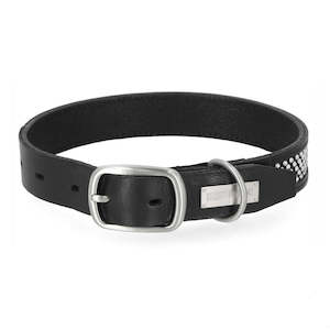 Harley Pets: mw-mpc261-blk-m Harley DOG COLLAR LEAHTER EMBELLISHED BLACK M 13``- 17`` mw-mpc261-blk-m mw-mpc261-blk-m