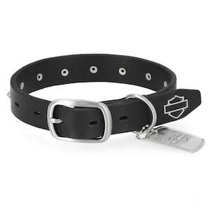 Harley Pets: mw-mpc262-blk-l Harley DOG COLLAR CONE STUD LEATHER BLK L 19``- 23`` mw-mpc262-blk-l mw-mpc262-blk-l