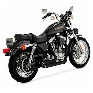 V47223 BLACK SHORTSHOTS STAGGERED EXHAUST HARLEY SPORTSTER 99-03