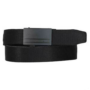 hdmbt11768-blk HARLEY Mens Bikers Ratchet Nylon Webbing & Leather Belt - Black