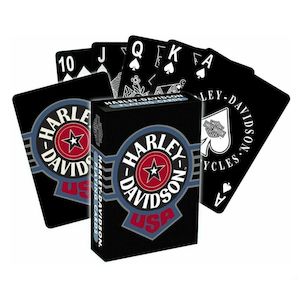dw632 Harley HD PLAYING CARDS FATBOY LOGO PLASTIC dw632 dw632