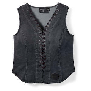 Harley Womens Clothing 1: Harley 96548-25VW WOMEN'S LACE UP VEST