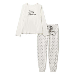 Mothers Day Gift Ideas: Harley WOMENSHARLEY-DAVIDSON LONG SLEEVE PAJAMA SET - CLOUD DANCER