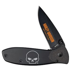 wr52252 Harley HD POCKET KNIFE TECX BLK HARD COAT TAGS-L wr52252 wr52252