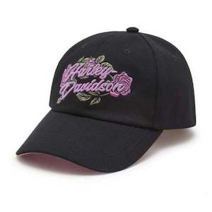 Harley Mens Womens Hats Caps: Harley 97710-25VW ROSE & THORN STRAPBACK CAP