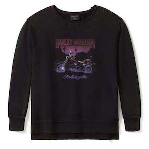 Harley 96518-25VW WOMEN'S LOWRIDER SUNSET OVERSIZED CREW