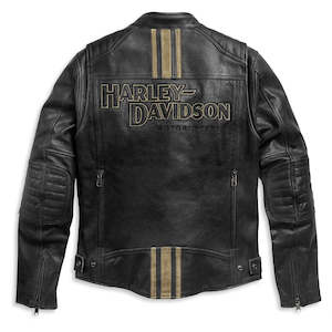 Harley MENSH-D TRIPLE VENT PASSING LINK II LEATHER JACKET