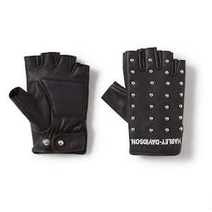 Harley 97159-25VW H-D STUDDED LEATHER FINGERLESS RIDING GLOVES