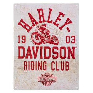 hdl-15545 Harley Harley-Davidson® Embossed Tin Sign, Riding Club Bar & Shie&hellip;