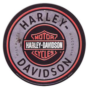 Kings Birthday Weekend Sale: hdl-15543 Harley Harley-Davidson® Embossed Round Tin Sign, Iconic Bar & Shield Logo, 12 inches hdl-15543