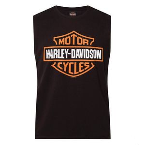 Auckland Harley Dealer Tees Hoodies And Gifts: BRV1557 HD MENS TEE Bar and Shield MUSCLE 100% COTTON BLACK brv1557