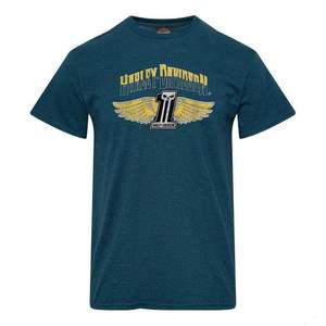 Auckland Harley Dealer Tees Hoodies And Gifts: BRV1893 HD MENS TEE PUMP BLUE brv1893