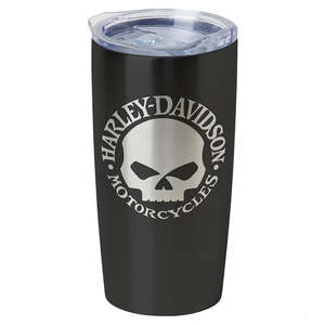 Gifts Fathers Day: hdx-98618 HARLEY Core Willie G Skull Stainless Steel Travel Mug Black hdx-98618