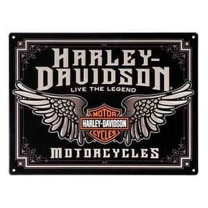 hdl-15544 HARLEY® Embossed Winged Bar and ; Shield Tin Sign - Black, 15.75 x 12&hellip;