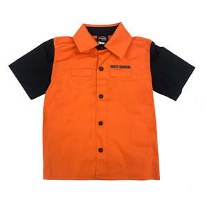 Baby And Kids: s108-3513-6 Harley KIDS LTL BOY POPLIN SHIRT ORG Fits 6/7 yr s108-3513-6 s108-3513-6
