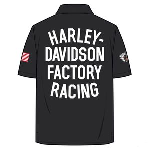 Mens Harley Leisure Wear: Harley SHIRT-KNITFACTORY RACINGBLAC 96377-26VX