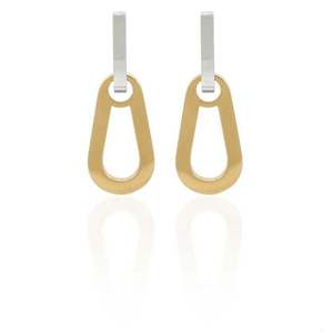 Harley Official Licenced: she0057 Harley EARRINGS DOUBLE CARABINER HOOP 2 TONED S/S she0057 she0057
