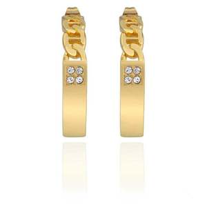 she0046 Harley EARRINGS LUXE BAR HOOP IN SILVER STAINLESS she0046 she0046