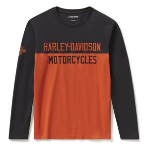 Mens Harley Leisure Wear: Harley TEE-KNITORANGEBLACK COLORBLO 96800-25VM