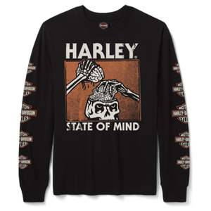 Mens Harley Leisure Wear: Harley TEE-KNITSTATE OF MINDL/SBLACK 96389-26VM
