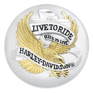 Milwaukee Eight Family Collection: 99020-90t Harley 99020-90T LIVE TO RIDE FUEL CAP MEDALLION