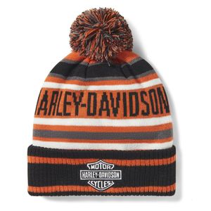 Mens Accessories: Harley BEANIE-KNITORANGEBLACK 97773-25VX