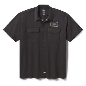 Harley 96087-26VM MEN'S DICKIES X H-D BUILT TO OUTLAST WORK SHIRT - BLACK