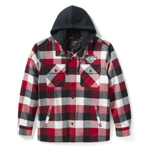 Harley SHIRT JACKET-WOVENREDBLACK P 96807-25VM