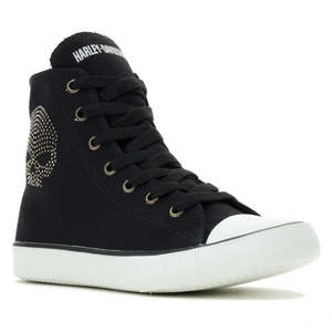 Harley wo-d84854 Harley SHOE HIGHTOP FLORA 4.25`` W/BLING  SKULL   BLACK  wo-d84854