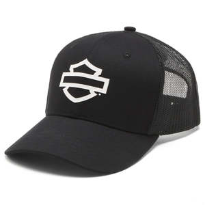 Harley HAT-TRUCKERWOVENBLACK 97684-26RM