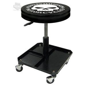 pc4765 HARLEY Black Willie G Skull Pneumatic Shop Stool pc4765