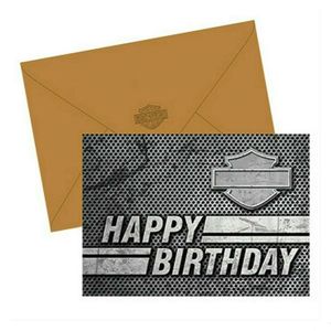 hdl-20075b Harley HD CARD SILHOUETTE   B and S BIRTHDAY SINGLES hdl-20075b hdl-20075b