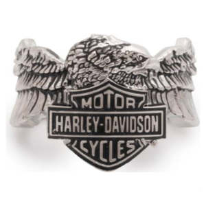 Harley Davidson Jewellery 2: 34R00691 Harley-Davidson Men's Stainless Steel Eagle Wrap-Around Ring - Size 11