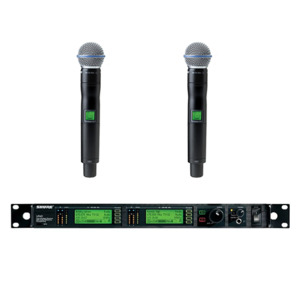 Microphone Hire: Shure UR4D Wireless Mic Combo [Hire]