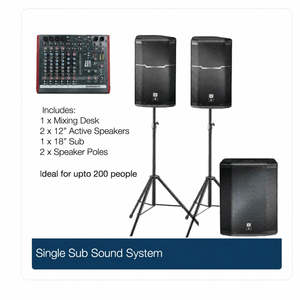 Hire: Single Sub Sound System