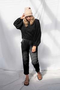 Pants: Re.Create - Black Hobby Trackpant - Size 8