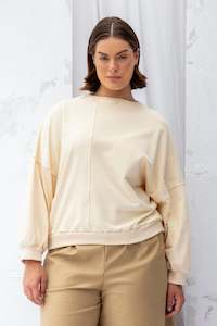 Recreate Label: ReCreate - Around Sweatshirt In Natural- Size XL